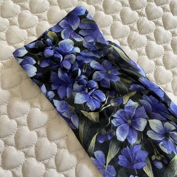 NWOT THE KOOPLES Floral Silk-georgette Purple long sleeves Mini Dress Size 2 - Picture 5 of 14